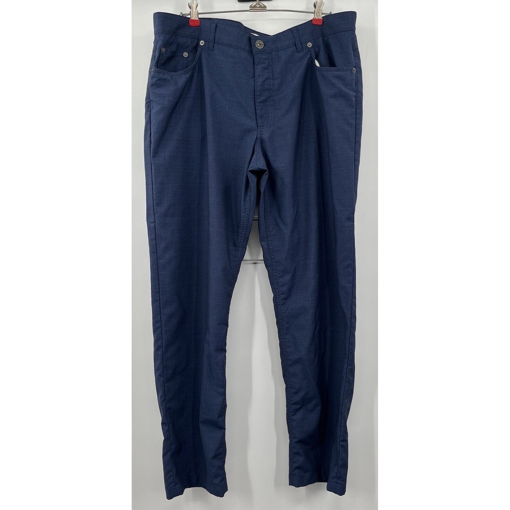 Brax Feel Good Mens 38x30 Cooper Fancy Regular Fit Blue Trousers